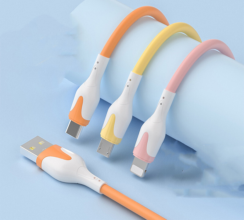 Liquid Silicone USB Cable Micro USB Type C Charger Wire 3A Fast Charging Data Co