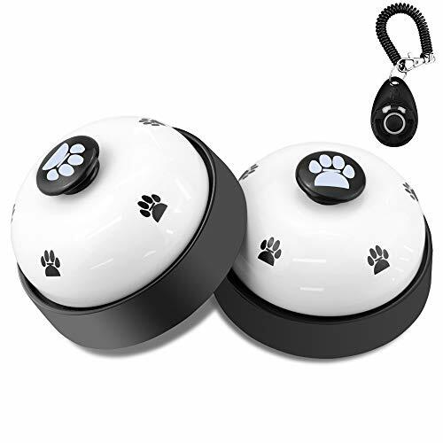 Printed Pawprints Rust-Proof Surface White Dog Training Bells (2 bells)
