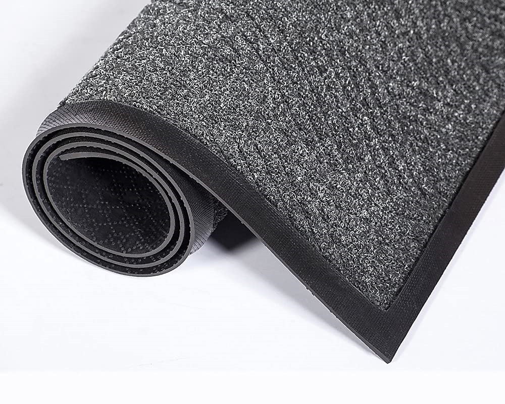 Super-Soaker Diamond Wiper/Scraper Mat Rectangular Slate Green Carpeted Surface