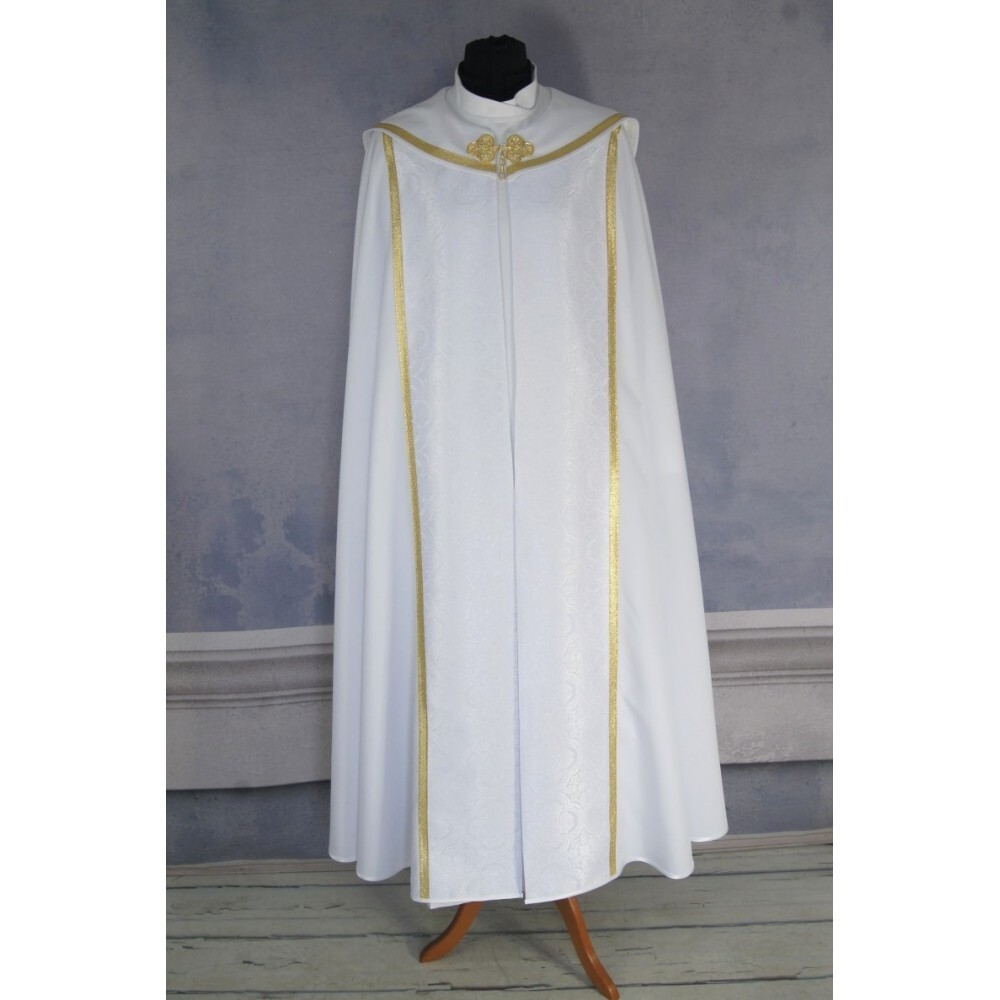 COPE Gothic style vestment, plain white
