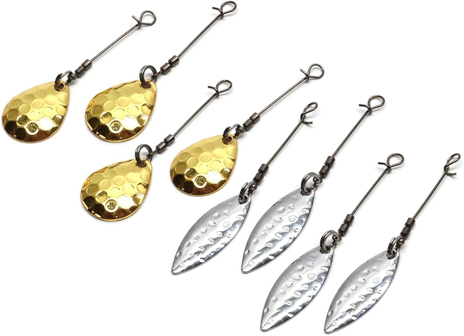 Harmony Fishing Replacement UnderSpin Blades (4 Silver Willow, 4 Gold Colorado)