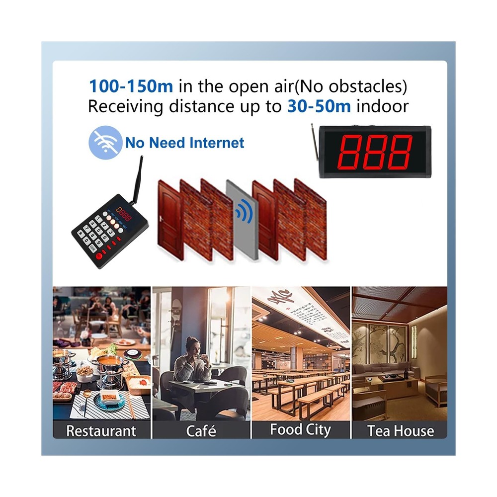 Take a Number System Queue Wireless Calling System Restaurant Calling System ...