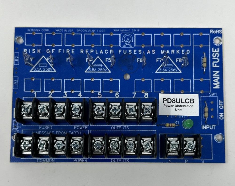 NEW Altronix PD8ULCB Power Distribution Module 8 Output Ptc
