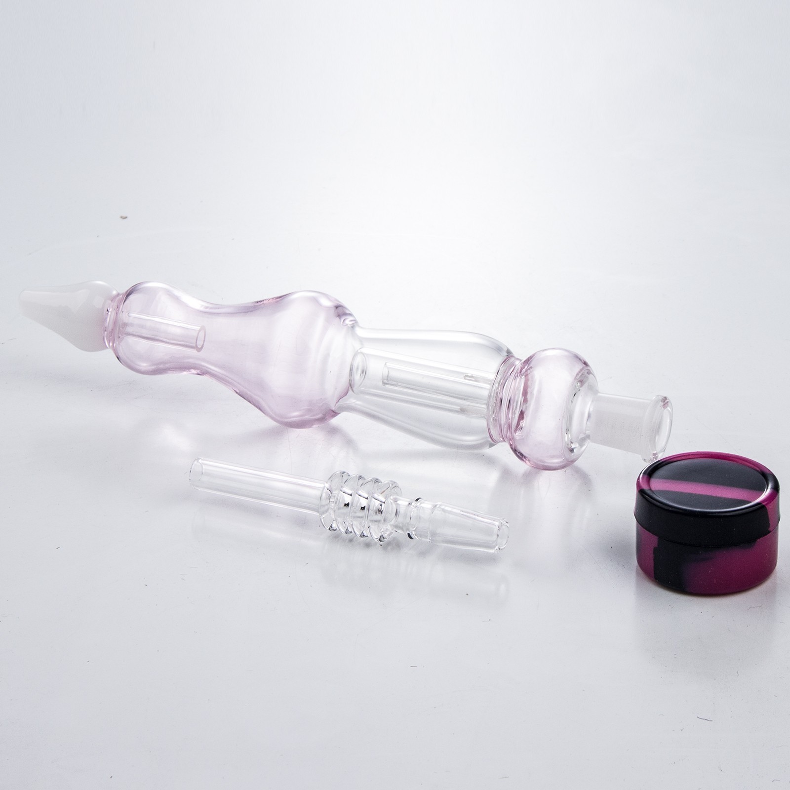 Spill-proof Glass Smoking Pipes 10mm quartz Kit Glass Water Pipe Calabash Style