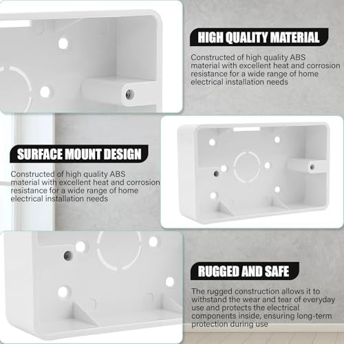 6 Pcs Electrical Box, Switch Outlet Box, Single Gang Electrical Box, 2-Position