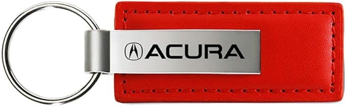 Acura Red Rectangular Leather Key Chain