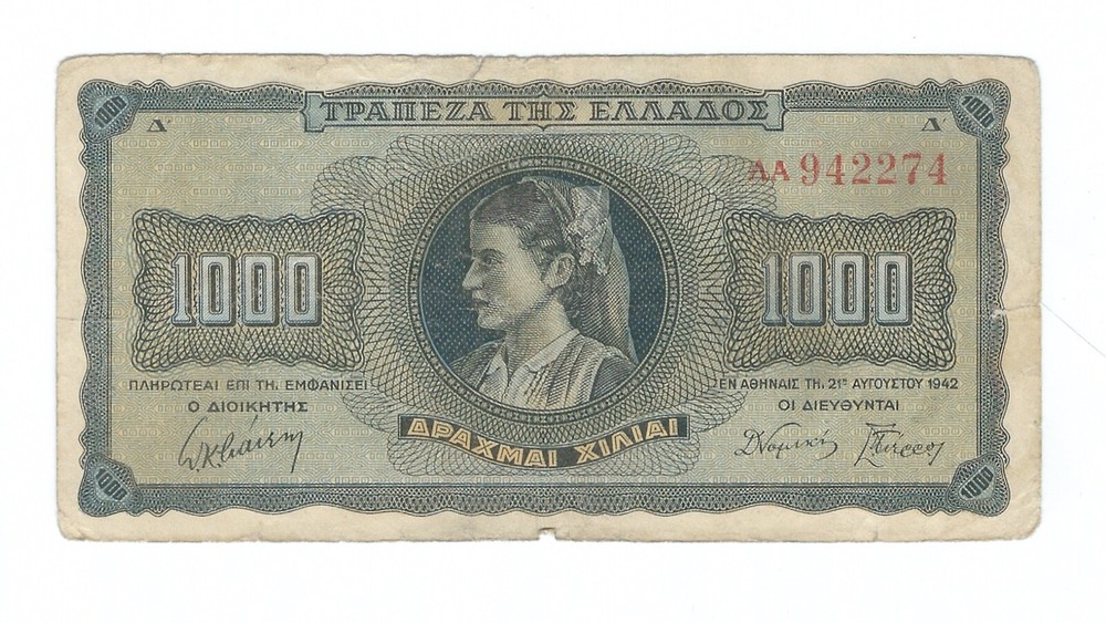 Greece - 1942,  1000 Drachmas
