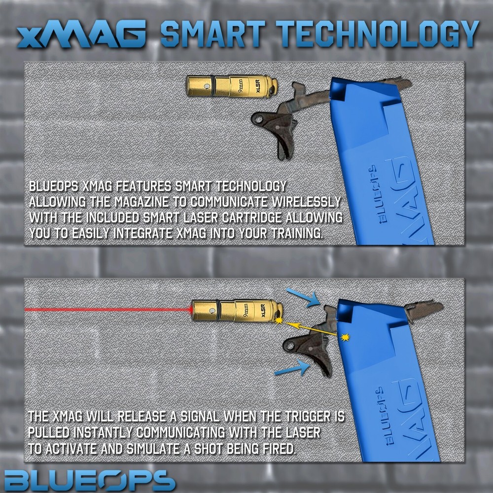 BLUEOPS Smart Dry Fire Training Magazine & Laser for Glock Double Stack 9mm