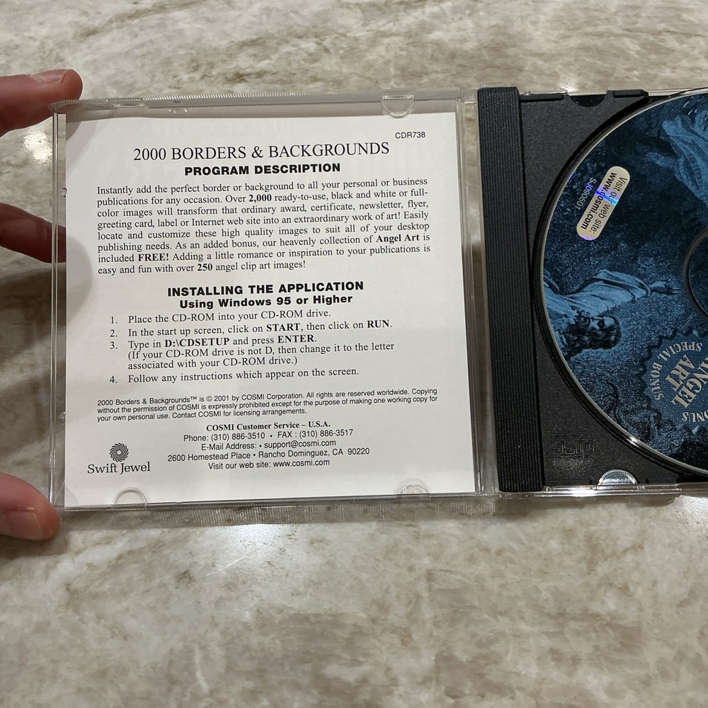 2000 Borders & Backgrounds Deluxe Edition PC CD ROM Windows 98 XP Compatible