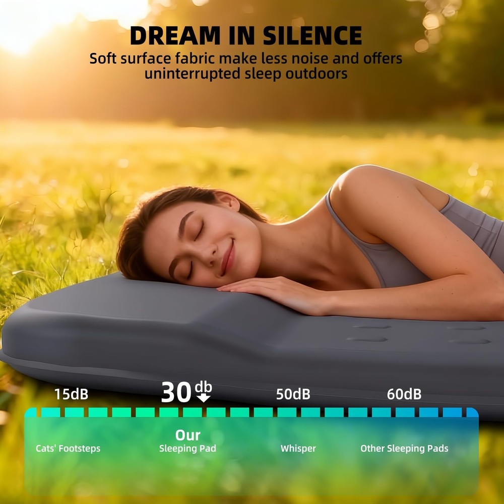 KASIMO Memory Sleeping Pad for Camping, 3" Compact Ultra-Thick Foam Sleeping ...