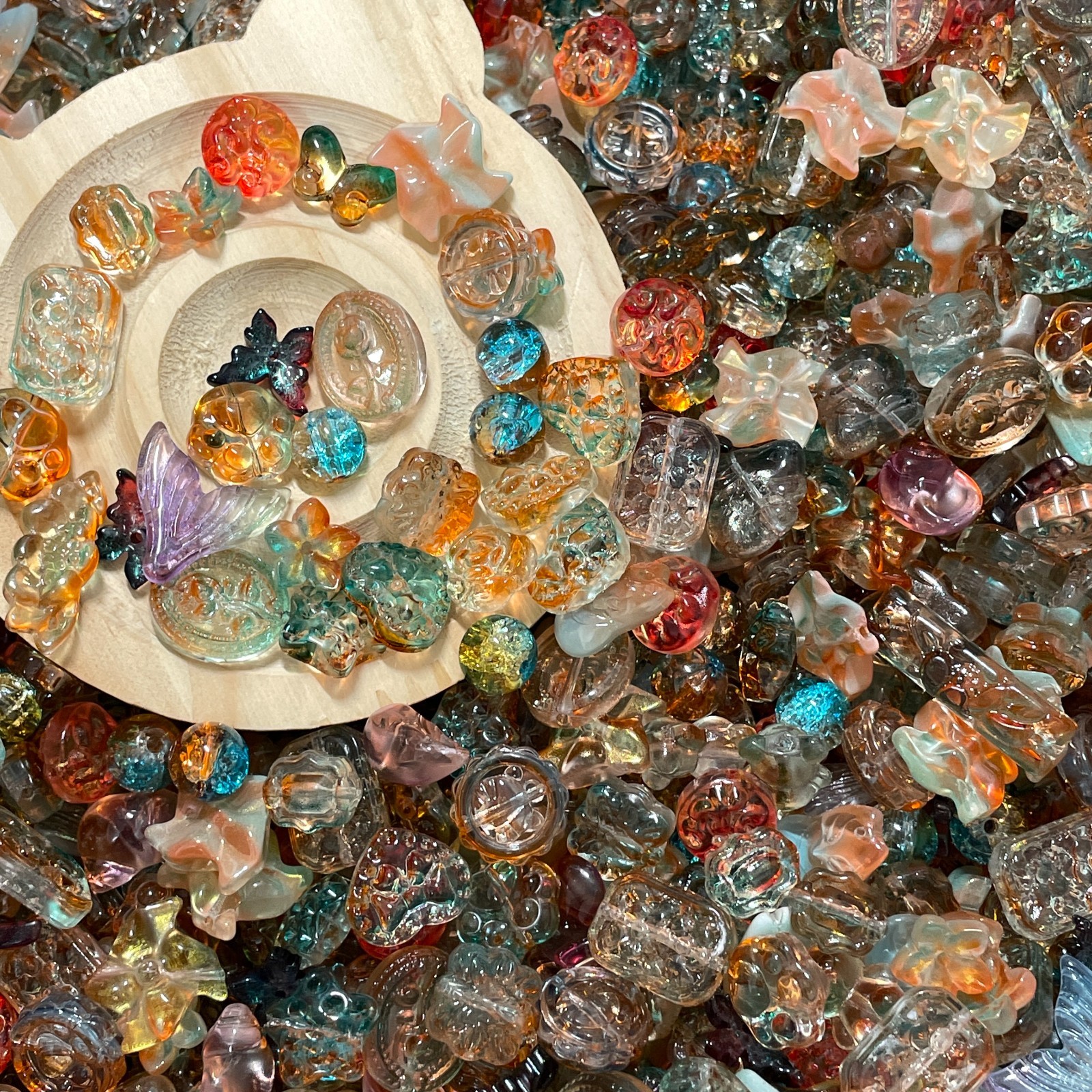 100g Handmade Glass Beads for Jewelry Making - 200 Mixed Styles Assortment