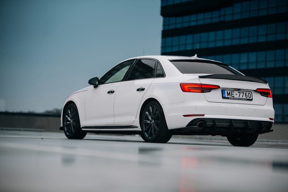 For A4 B9 Rear bumper Side Splitters flaps ABS Gloss