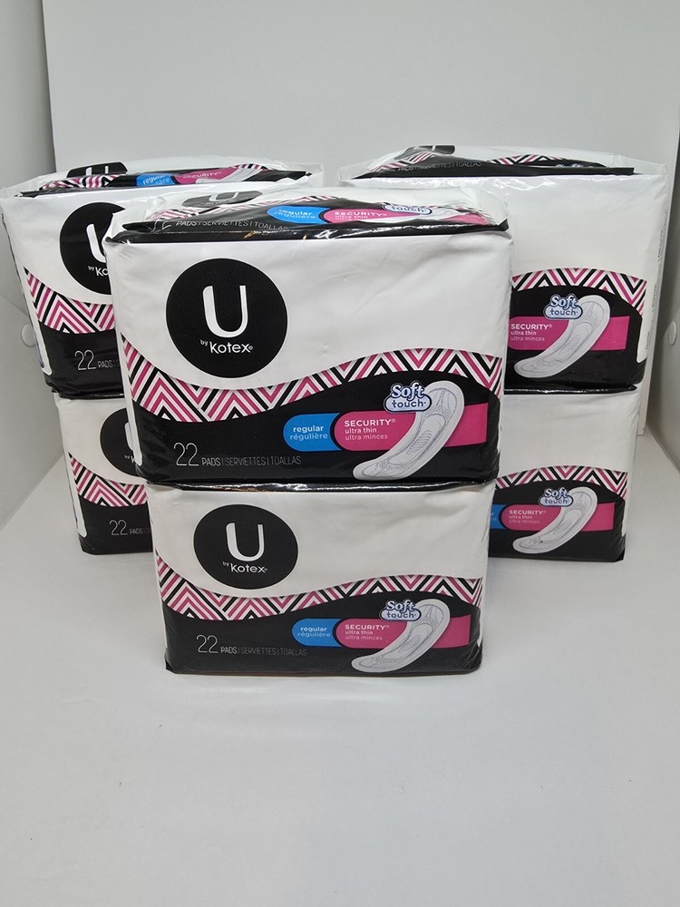 U BY KOTEX REGULAR ULTRA THIN PAD SOFT TOUCH 22 COUNT NEW