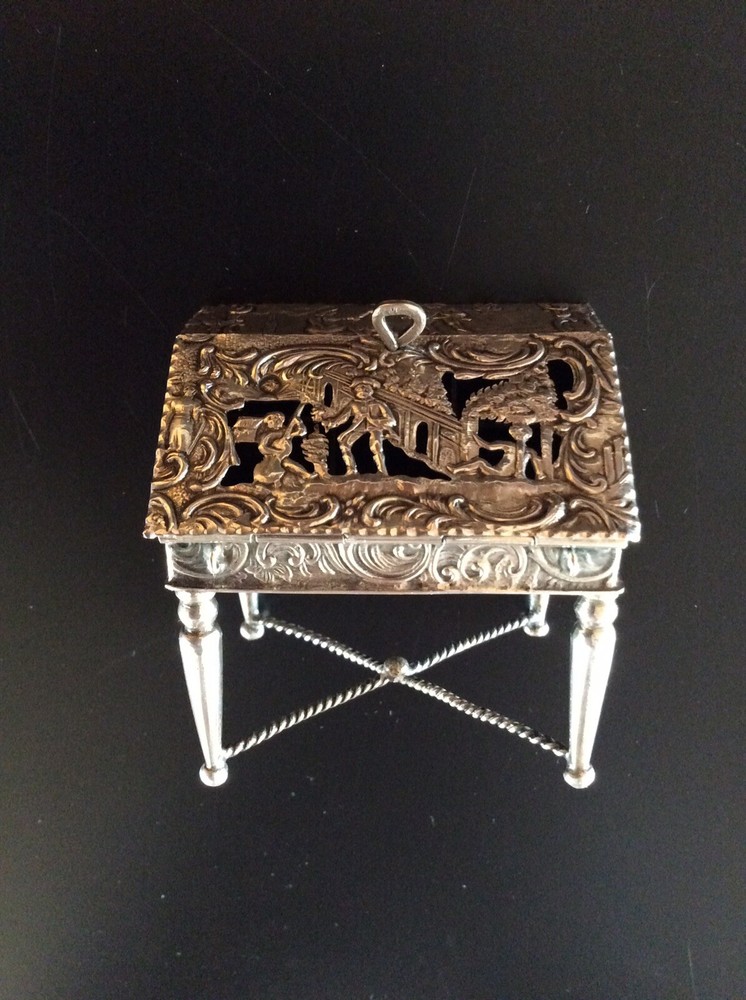 Antique Miniature Dutch Silver Desk