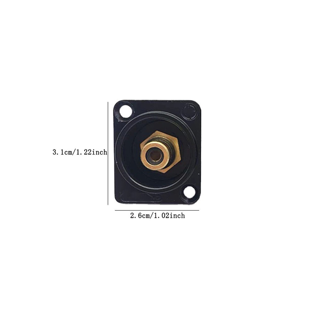 2pcs Black Female RCA Panel Mount Socket Connector Base Plate Welding Base