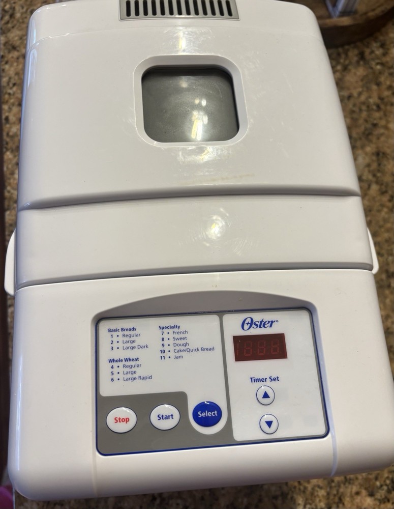 OSTER 5815 Deluxe White Automatic Bread Maker Baker Machine.