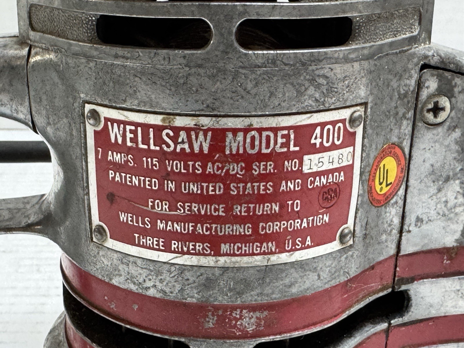 Wellsaw Model 400 Butcher Processor Breakdown Saw and Case