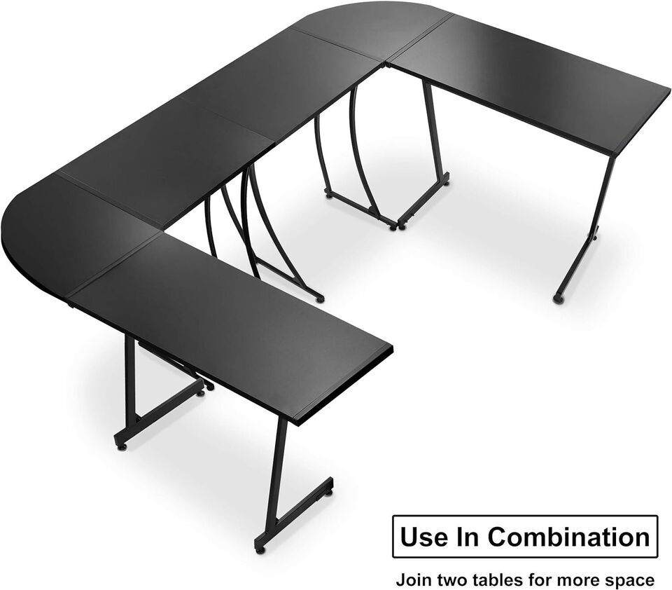 58" L-Shaped Corner Computer Desk PC Laptop Study Table Workstation 3 Colors