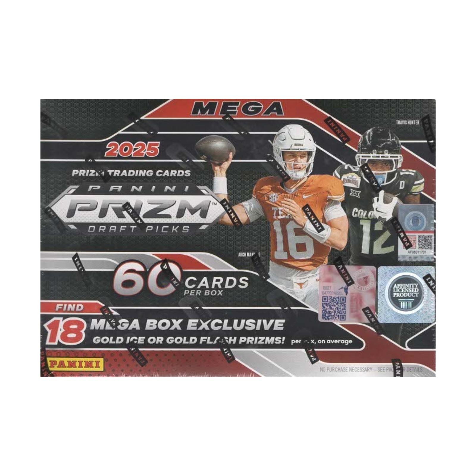 2025 Panini Prizm Draft Picks Collegiate Football 60ct Mega Box | Factory Sealed