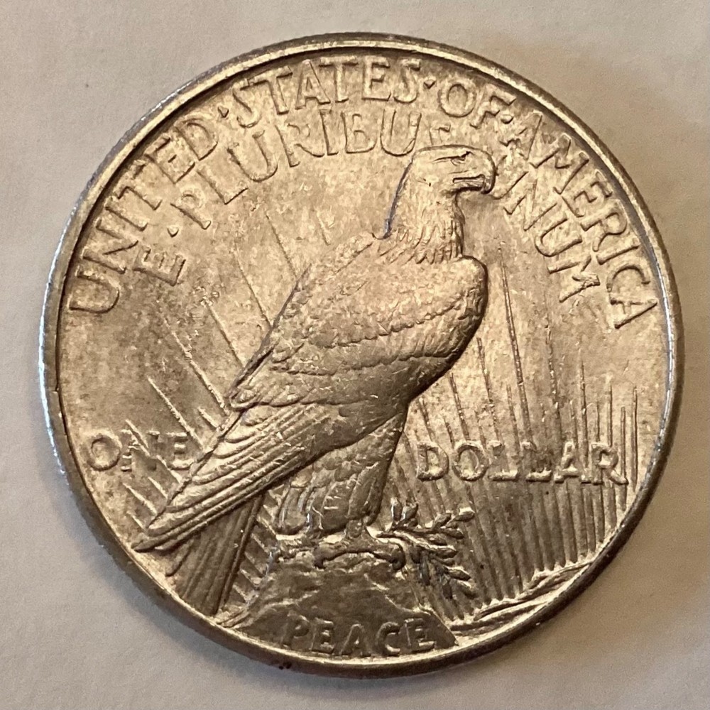 1921 Peace Silver Dollar AU Almost Uncirculated