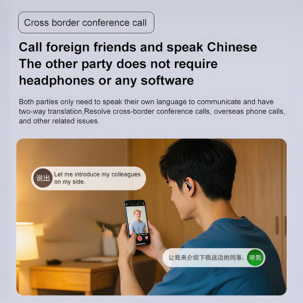 Translator Earbuds 150+ Languages Real Time Online OffLine Translation Earphones