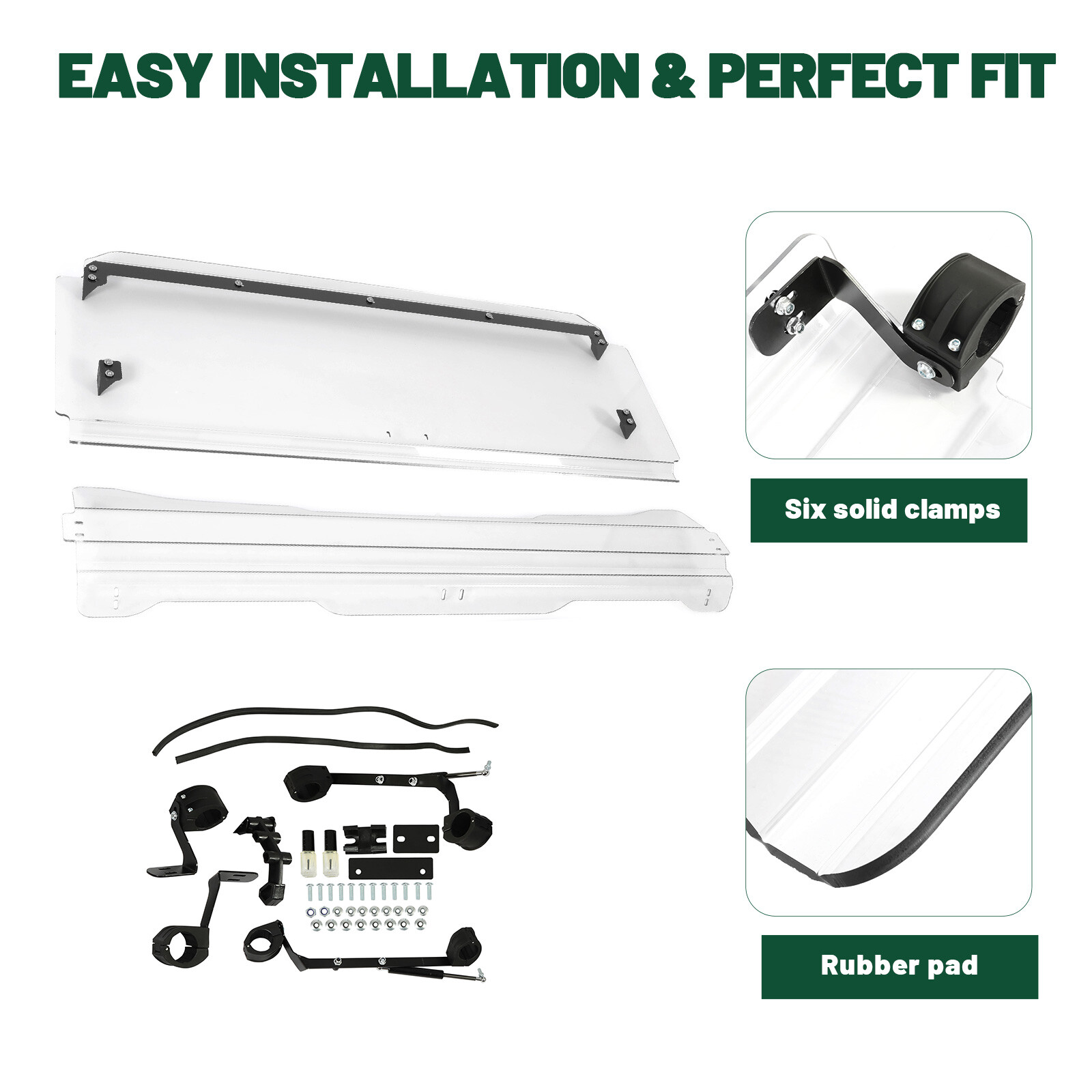 For Honda Pioneer 1000 /1000-5 UTV 3-IN-1 Flip Windshield 2016-24 w/Gas Spring