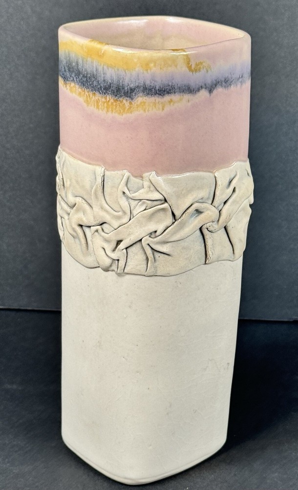 90s Style Signed Pottery Vase