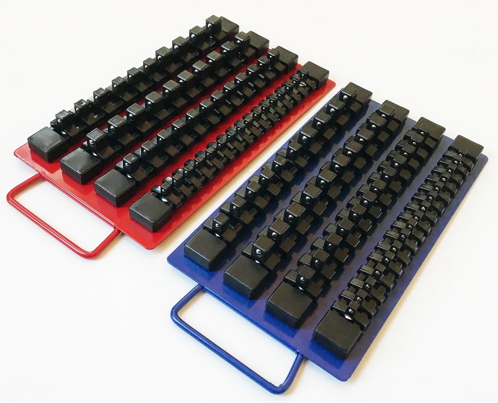 96pc GOLIATH INDUSTRIAL SOCKET STORAGE TRAY RAIL RACK HOLDER SET 1/4 3/8 1/2