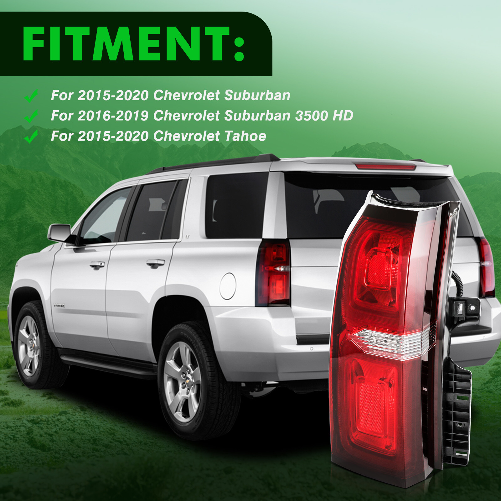 For Chevrolet Suburban /Tahoe 2015-2020 Red Brake Taillight Assembly Driver Side