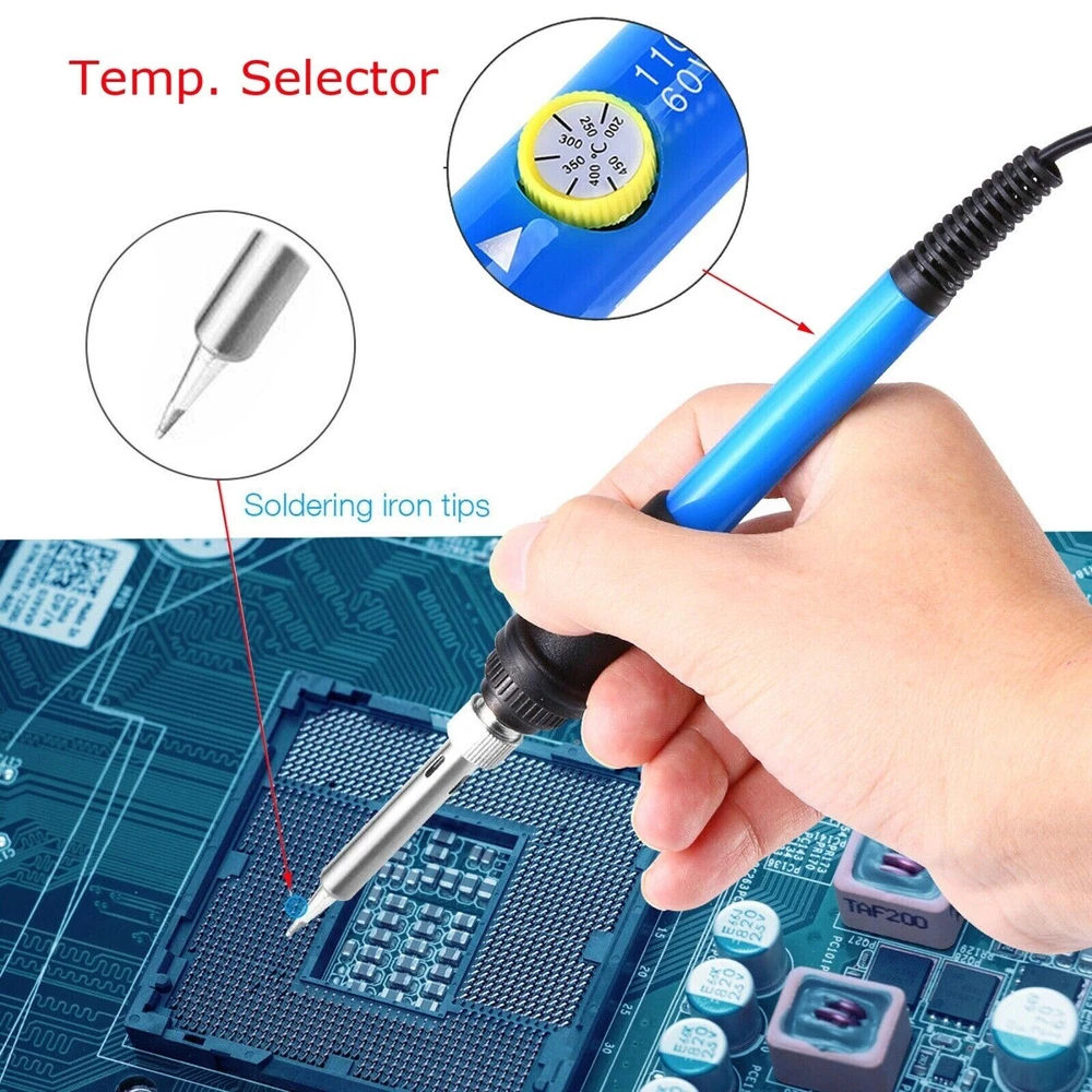 9'' Soldering Iron Electric Gun Adjustable Temperature Welding Solder Wire Kit