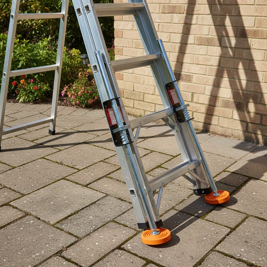 Adjustable Ladder Leveler with Anti-Slip Rubber Feet for Safety and Stability