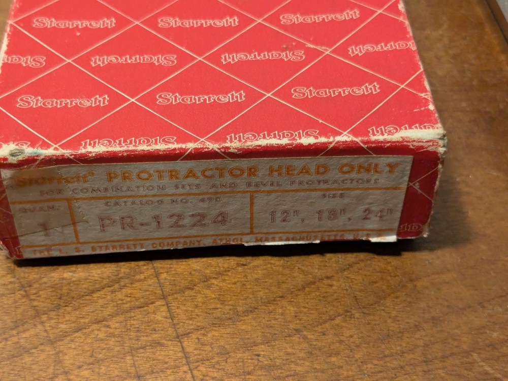 STARRETT PROTRACTOR NO 490 w/ BOX - FREE SHIPPING