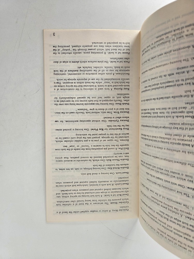 Vintage Locksmith Dictionary