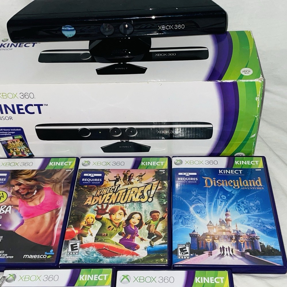 Microsoft Xbox 360 Kinect Sensor Bar Only Comes With 6 Kinect Games Dance Bundle