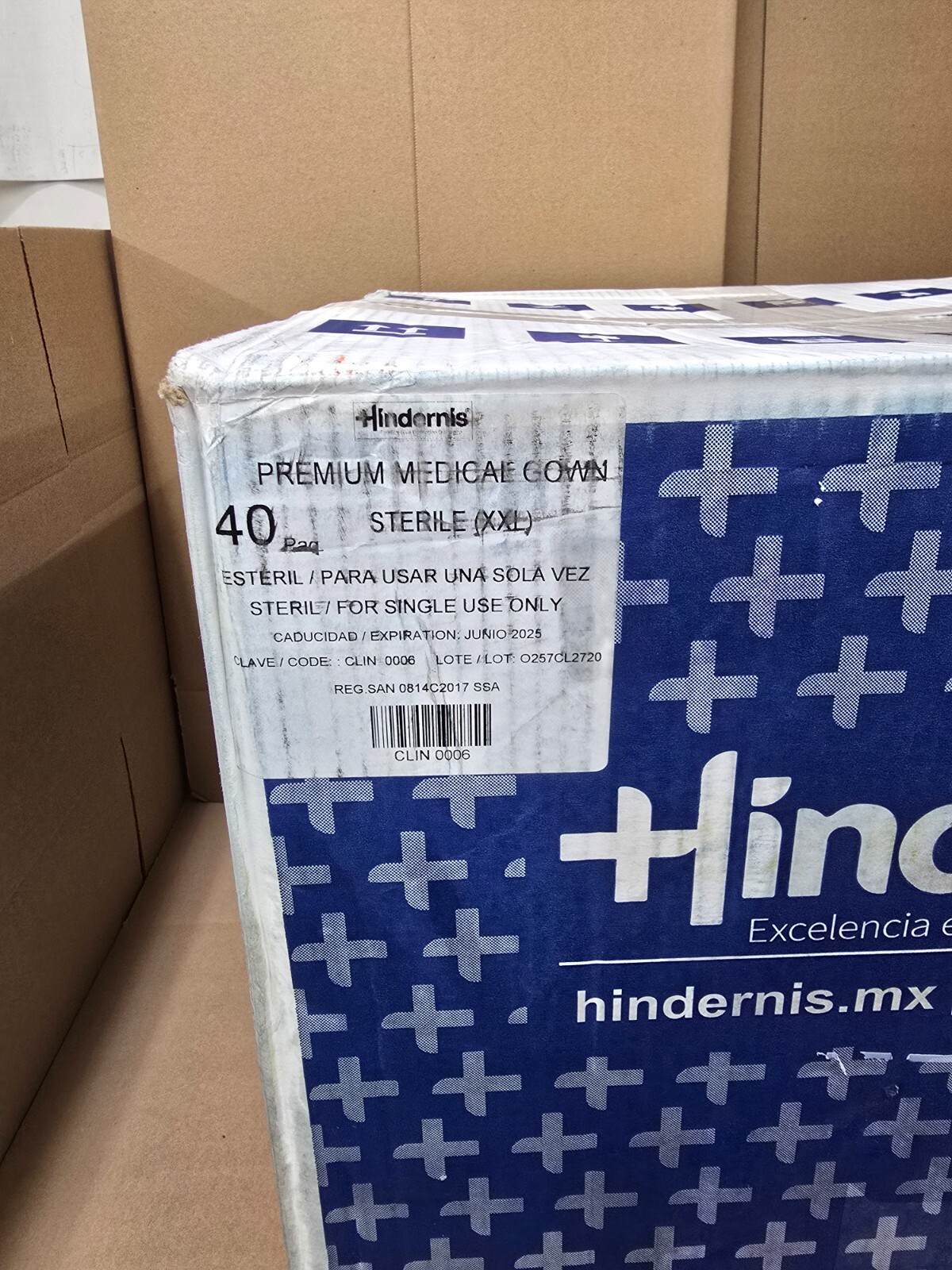 Hindernis Case of 40 Sterile Medical Gowns Size XXL AAMI level 3