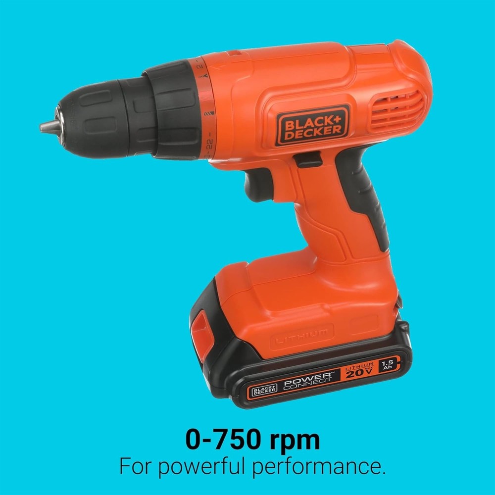 BLACK+DECKER 20V MAX* POWERCONNECT Cordless Drill Driver Kit with Drill Bit Set