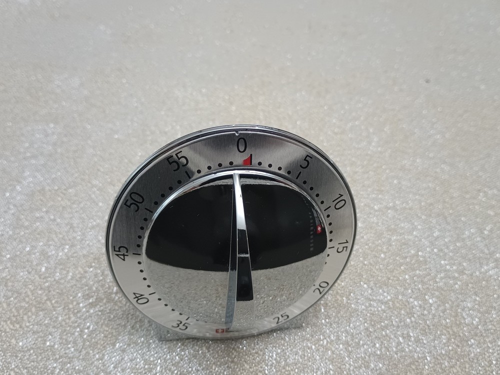 Bengt Ek Design 60 Minute Mechanical Timer Silver Mirror Shiny