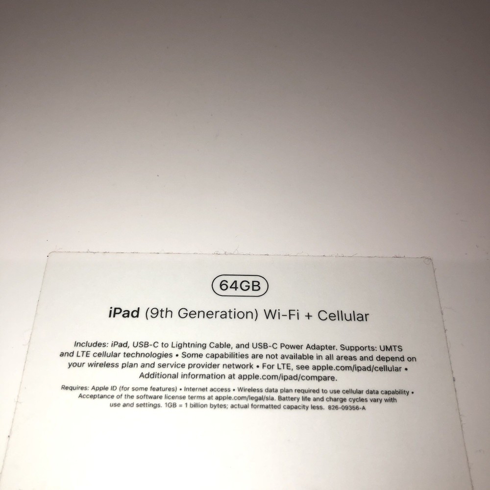 Apple iPad 9th Generation 64GB Silver Empty BOX ONLY