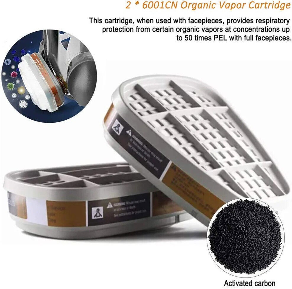 1-10Pair 6001CN Organic Cartridge Filters For 6200 6000 7502 Respirator Gas Mask