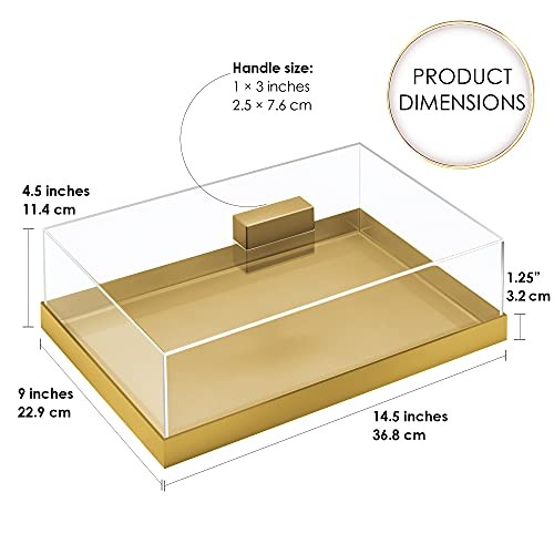 Acrylic Cake Stand | Multifunctional Serving Rectangular / 14.5 x 9 in Gold
