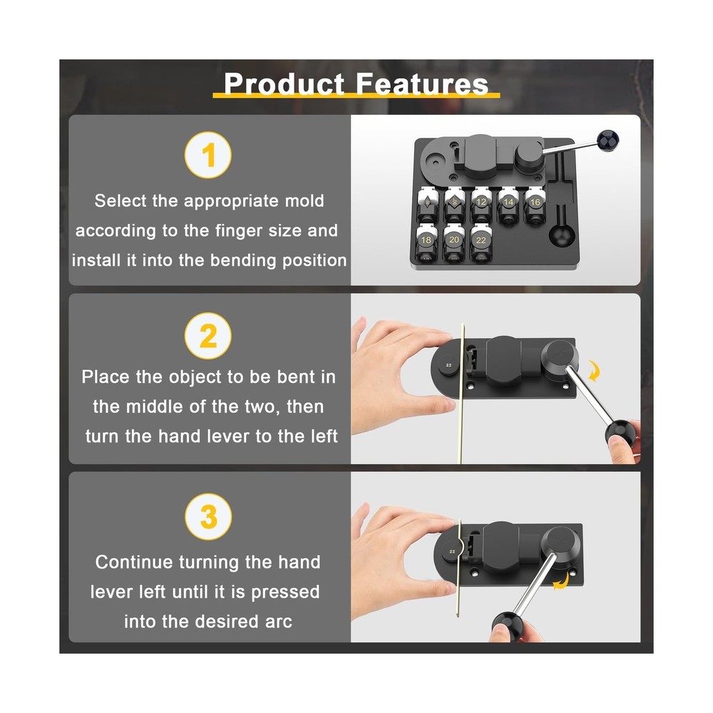 GAXPAK Ring Bender Tool Ring Bending, Spoon Ring Maker Machine Jewelry Making...