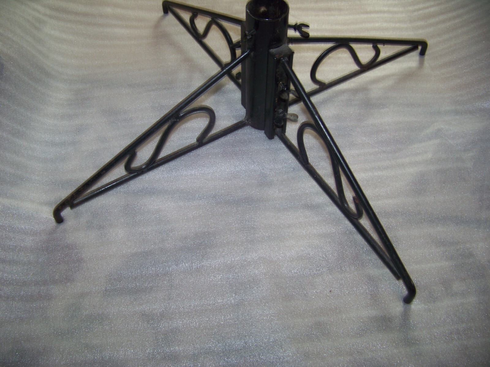 Rare 3pcs Antique Heavy Wrought Iron Patio Umbrella Stand 16" Sq FREE SHIP