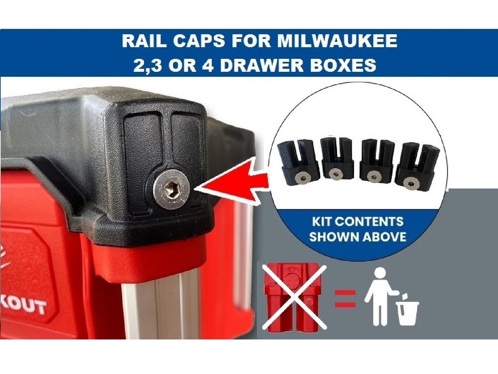 Milwaukee Packout, Bamboo Folding / Detachable Table, Rail Caps & Table Included