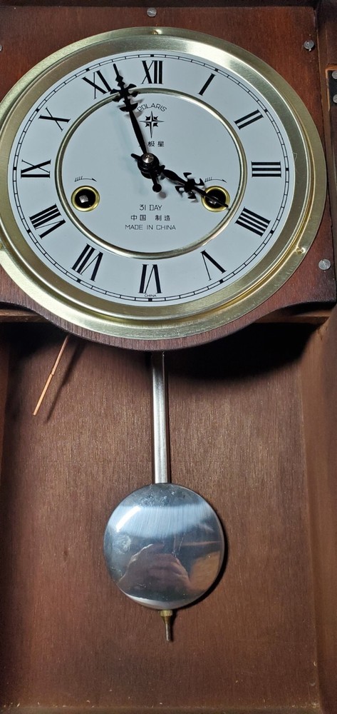 Polaris 31 Day Wall Pendulum Clock - Working - Cabinets needs work
