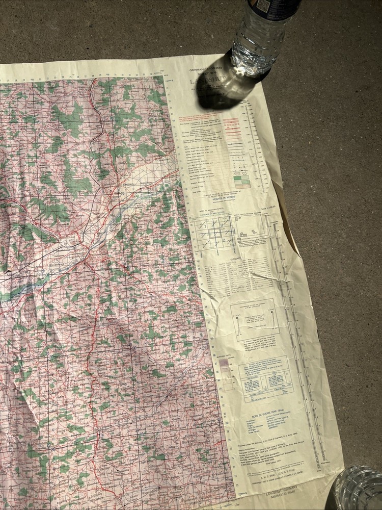 WW2 US Army Map Landshut Germany 1943 (DD92