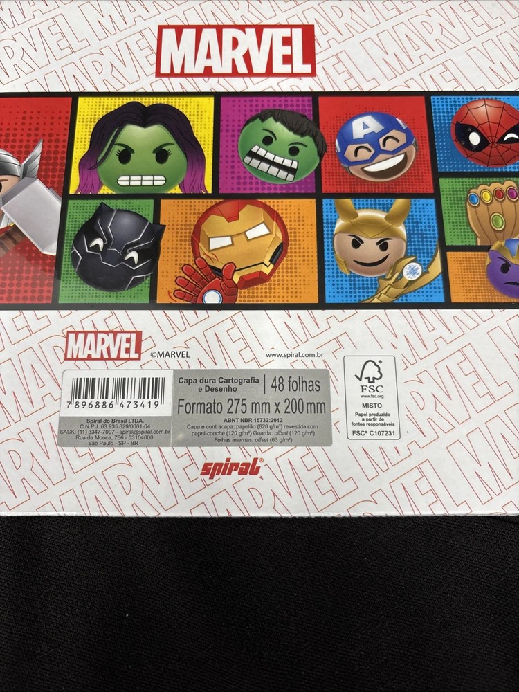 Marvel Chibi Hardcover Spiral 48 Sheet Drawing Notebook