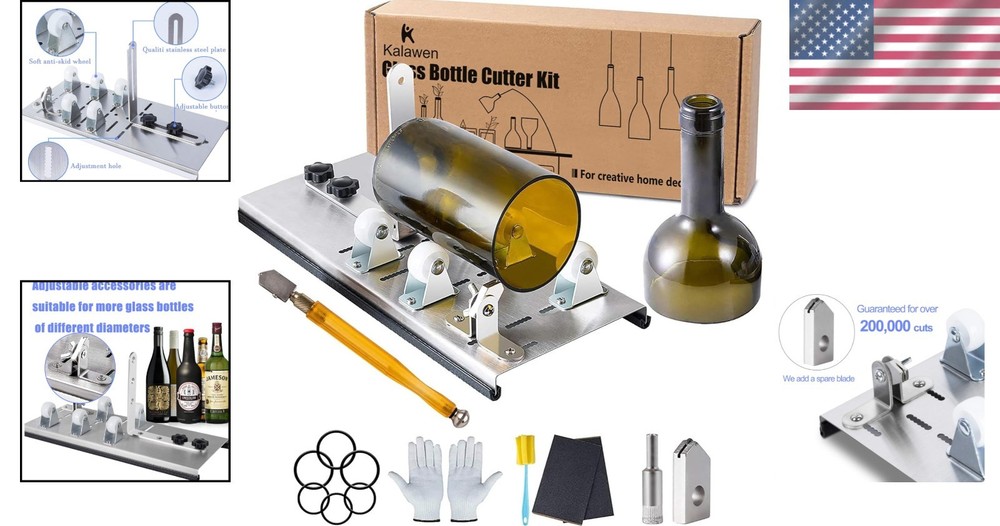 Adjustable Glass Bottle Cutter - Complete Kit for Precise Cutting & Crafting
