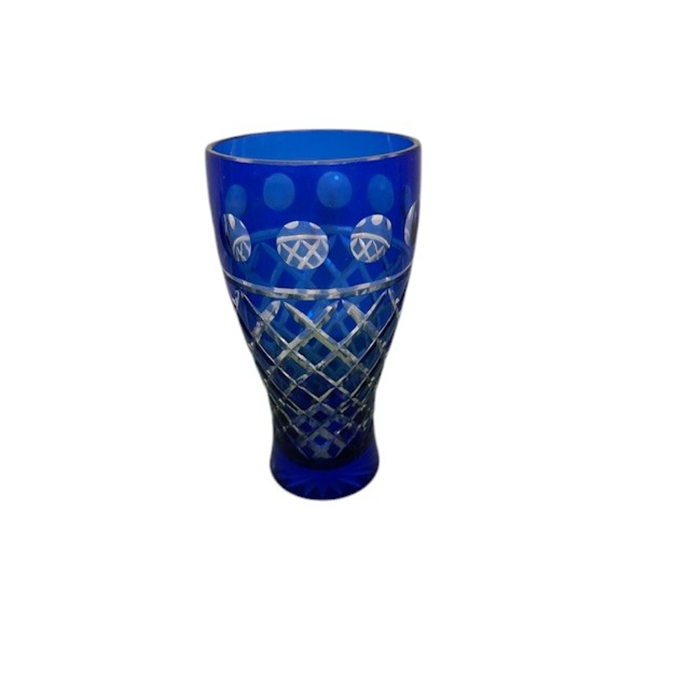 Blue Crystal Cut Glass Decorative Beautiful Vase