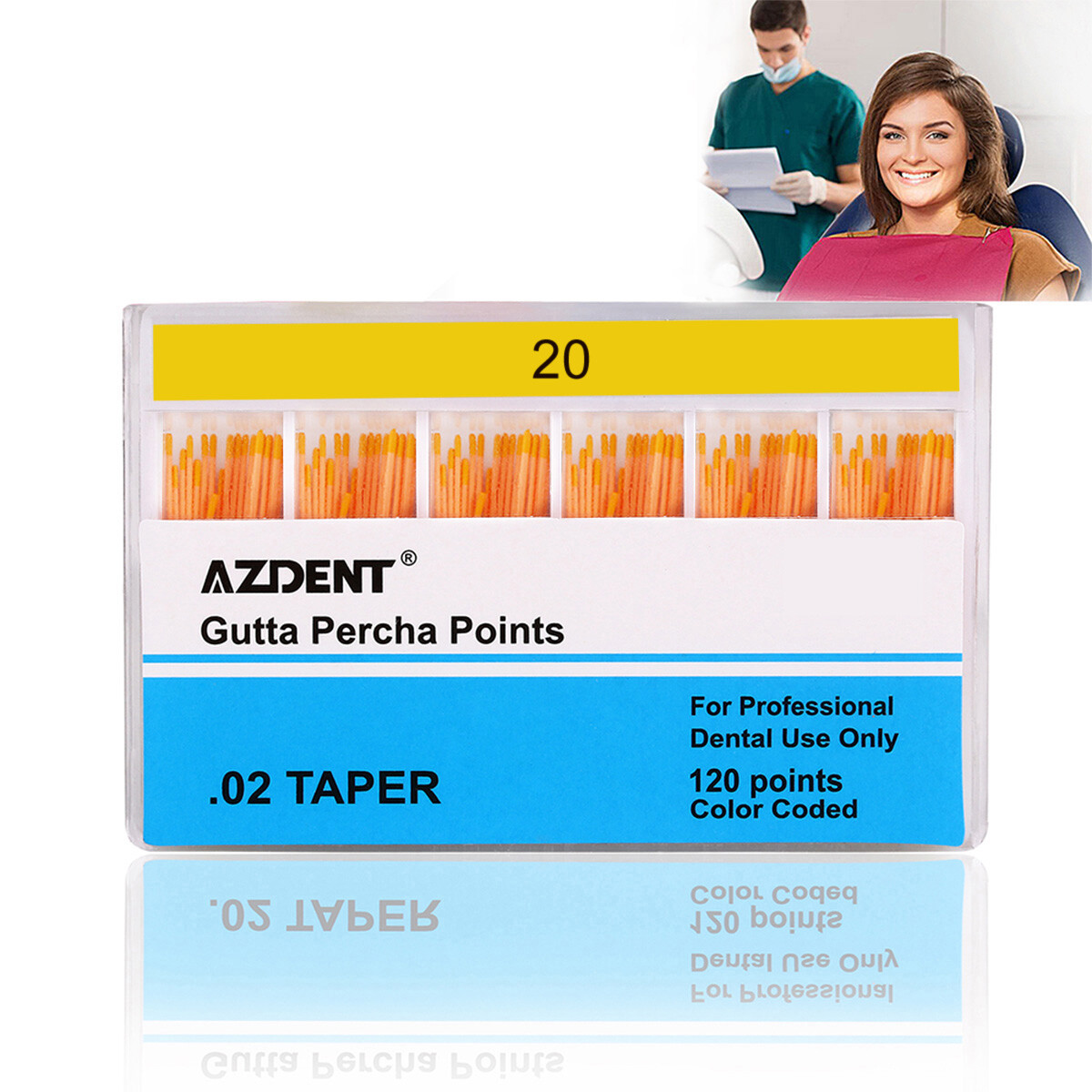 AZDENT Dental Gutta Percha Points.02/.04/.06 Taper For Root Canal Endo Treatment