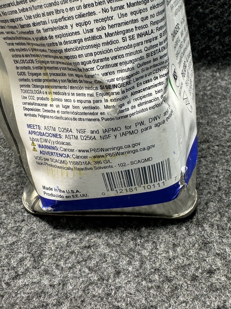 Weld-On 710 PVC Cement 1 Gallon Clear Fast setting Regular Bodied